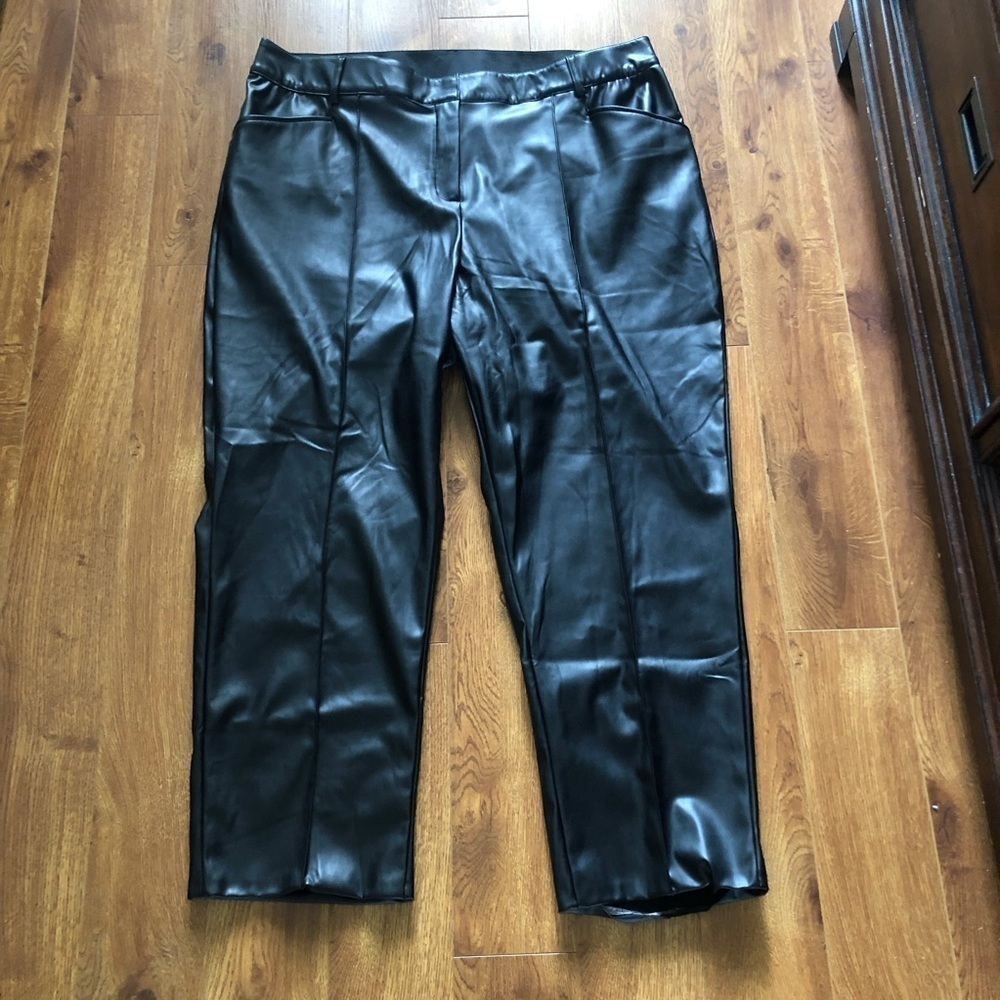 Lane Bryant black vegan leather pants in size 24S